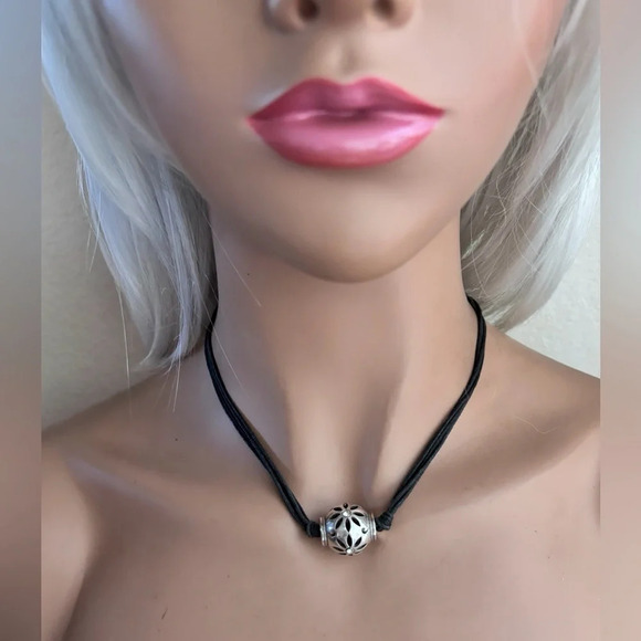 Brighton"TRADE WINDS" Black Cord Necklace. - Picture 2 of 6